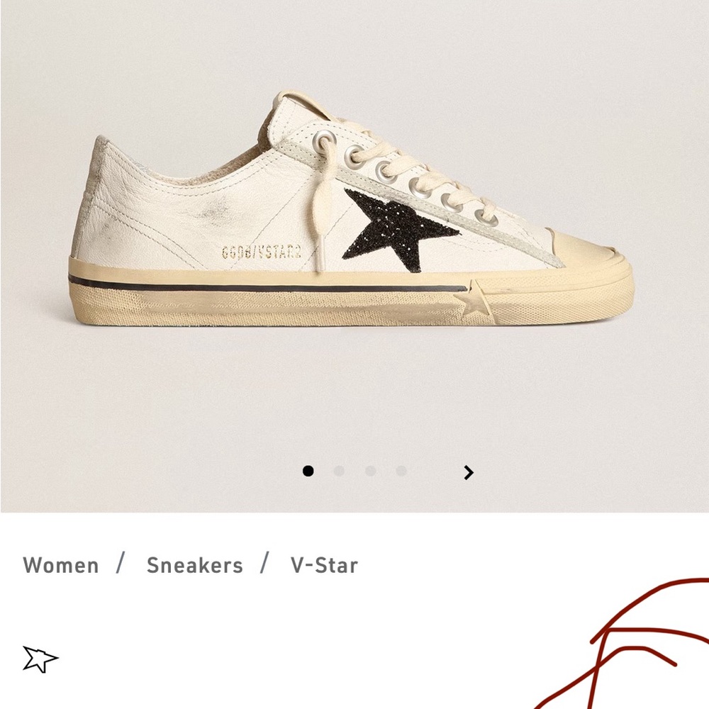 Golden Goose White Sneakers with Black Star - Picture 7 of 7